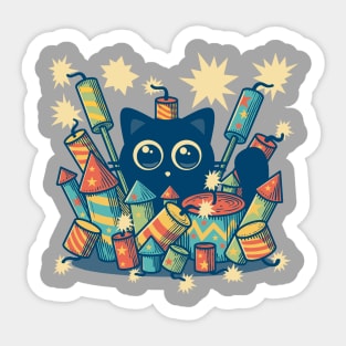 Explosive Kitty - Happy new year Sticker